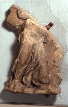 19 B.M Coffer lid Goddess stridind to kill Giant