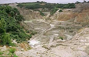 Abandoned clay pit: the site of the Eden Project